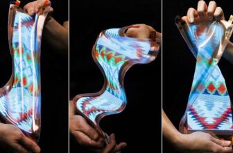 This stretchy display screen can twist, broaden, a...