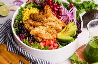 Hen Taco Salad with Cilantro-Lime French dressing