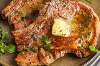 Pan Seared Pork Chops (with Home made Herb Butter!...